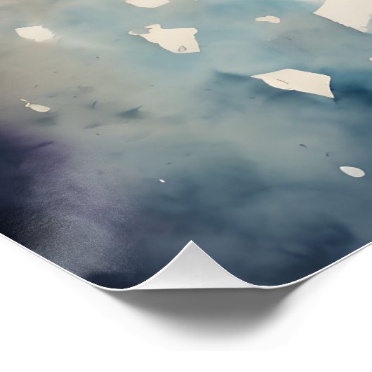 表現力豊かな水彩画のラマの肖像画アート ポスター (コーナー)