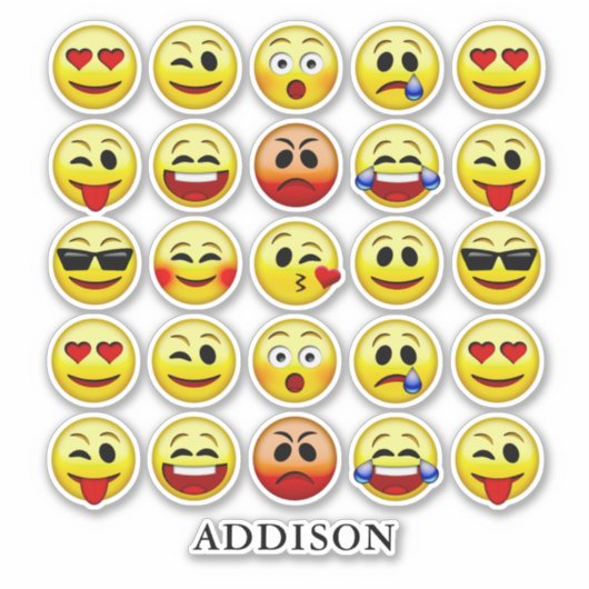 表現力豊かな絵文字顔コレクション名前をカスタムする8» シール (正面)