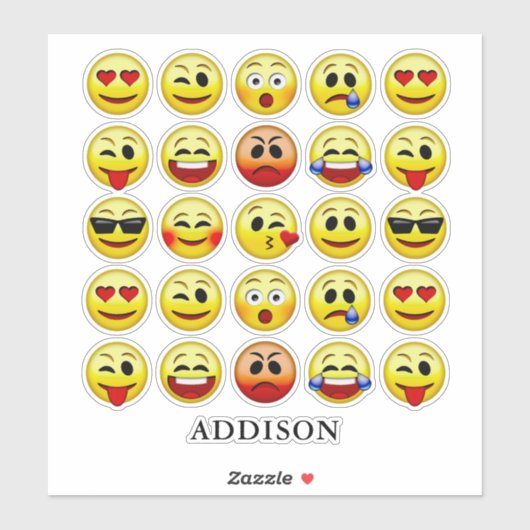 表現力豊かな絵文字顔コレクション名前をカスタムする8» シール (シート)