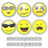 表現力豊かな絵文字顔6コレクション名前をカスタムする8» シール (正面)