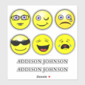 表現力豊かな絵文字顔6コレクション名前をカスタムする8» シール (シート)