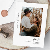 表現感謝していモダン結婚：写真をシンプルPrevinal サンキューカード