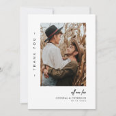 表現感謝していモダン結婚：写真をシンプルPrevinal サンキューカード (正面)