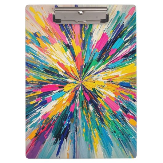表現抽象芸術カラフルウォールアートポスターデコル クリップボード (正面)
