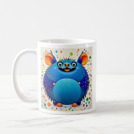 表現抽象芸術動物アートデザインカラフル コーヒーマグカップ (左)