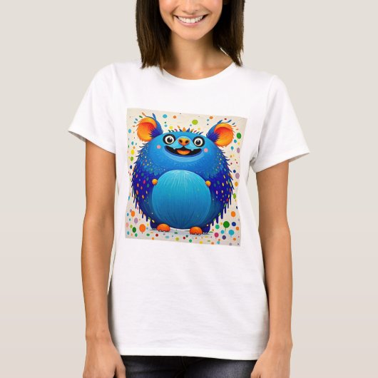 表現抽象芸術動物アートデザインカラフル Tシャツ (正面)