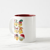 表現笑わされるChristmas Emojisとミーム ツートーンマグカップ (正面左)