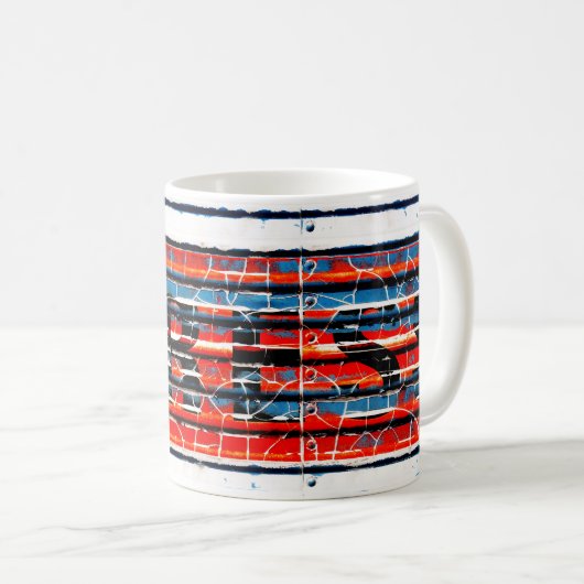 表現絵を描 – 皮素朴剥き コーヒーマグカップ (正面右)