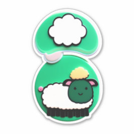 表現羊のシール付き シール
