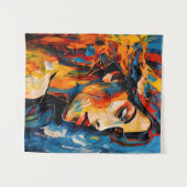 表現者はっきりした女性ポートレート抽象芸術芸術 タペストリー (正面(横))