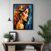 表現者はっきりした女性ポートレート抽象芸術芸術 ポスター