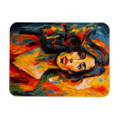 表現者はっきりした女性抽象芸術ポートレートアート マグネット (横)