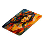 表現者はっきりした女性抽象芸術ポートレートアート マグネット (左側)