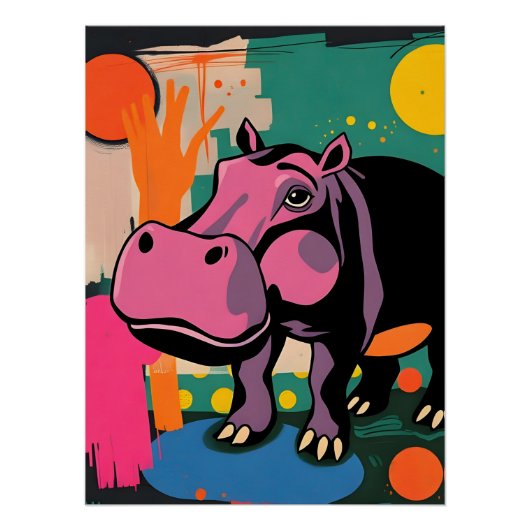 表現者カラフルアニマルアートポスター ポスター (正面)
