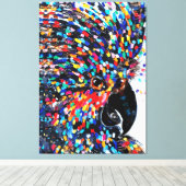 表現者鮮やかの熱帯鳥の壁芸術 キャンバスプリント (インサイチュ (ウッドフロア))