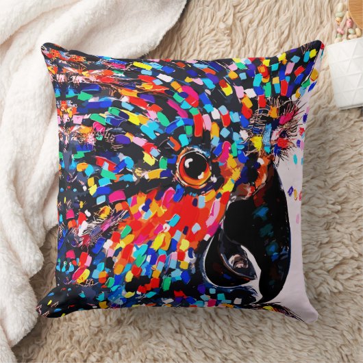 表現者鮮やかの熱帯鳥の壁芸術 クッション (ブランケット)