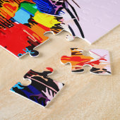 表現者鮮やかの熱帯鳥の壁芸術 ジグソーパズル (側面)