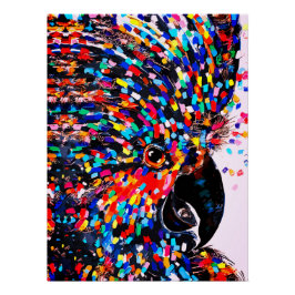 表現者鮮やかの熱帯鳥の壁芸術 ポスター