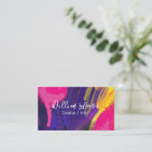 表現芸術 | 絵を描ブラシのストロークとスパッタ 名刺 (スタンド正面)