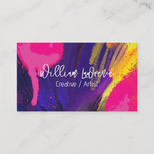 表現芸術 | 絵を描ブラシのストロークとスパッタ 名刺 (正面)