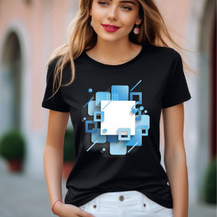 表現豊かなエレガンス：ブルー抽象芸術Tシャツ Tシャツ