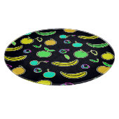 表現豊かなカラフルフルーツのネオン作品 カッティングボード (角)