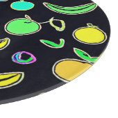 表現豊かなカラフルフルーツのネオン作品 カッティングボード (角)