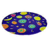 表現豊かなネオンフルーツのアーティストパターン カッティングボード (角)