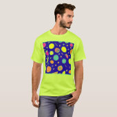 表現豊かなネオンフルーツのアーティストパターン Tシャツ (正面フル)