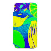 表現豊かなフルーツのネオンカラーパターンアート INCIPIO iPhoneウォレットケース (フォリオ 正面)