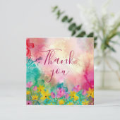 表現豊かなフローラ水彩サンキューカード サンキューカード (スタンド正面)