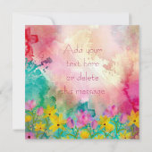 表現豊かなフローラ水彩サンキューカード サンキューカード (裏面)