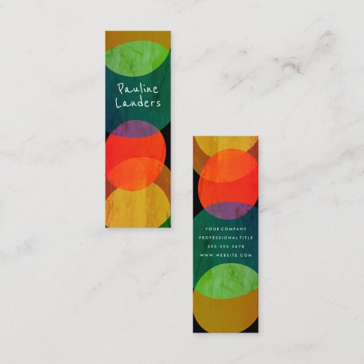 表現豊かな円形 スキニー名刺 (正面/裏面)