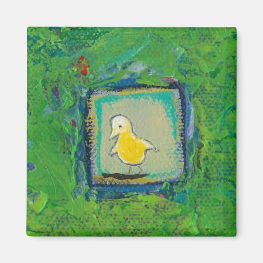 表現豊かな小さな鳥 – まだ学の – おもしろいアート マグネット (正面)
