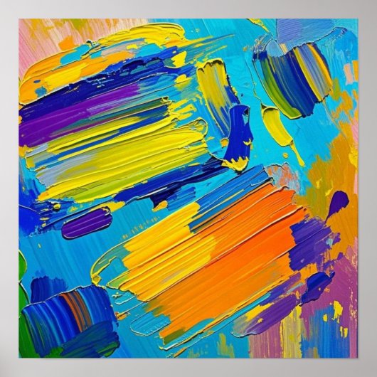 表現豊かな抽象アートのデザイン壁飾りポスター ポスター (正面)