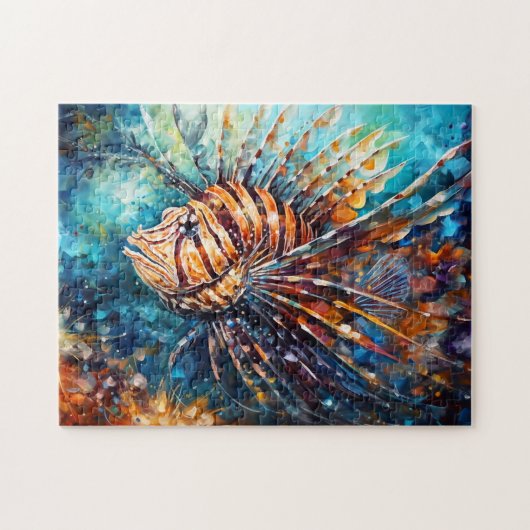 表現豊かな海洋油絵のミツクリミノウオ ジグソーパズル (横)