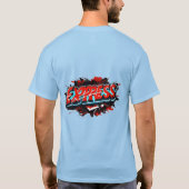 表現:グラフィティスタイル3DメタリックTシャツデザイン Tシャツ (裏面)