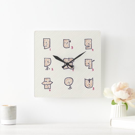 表現 スクエア壁時計 (ホーム)