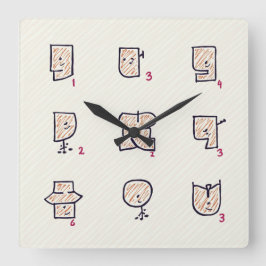 表現 スクエア壁時計