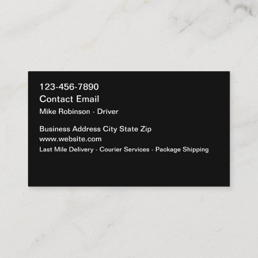 表現Delivery Services Courier Business Card 名刺 (裏面)