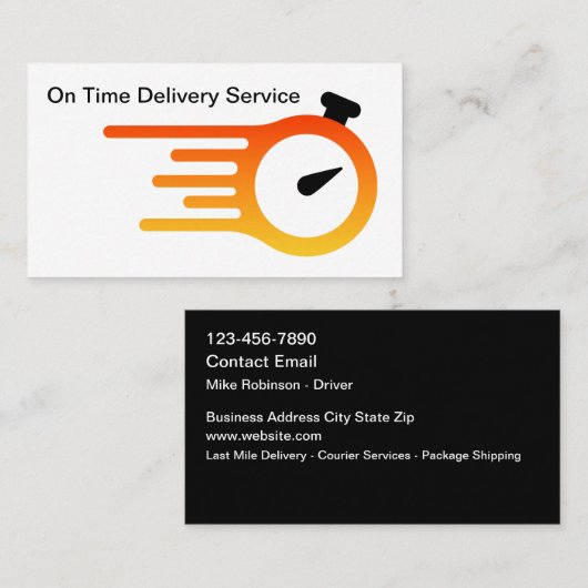 表現Delivery Services Courier Business Card 名刺 (正面/裏面)