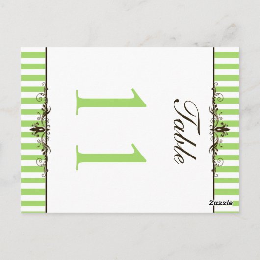表番号の両面(緑と白ストライプの) ポストカード (裏面)