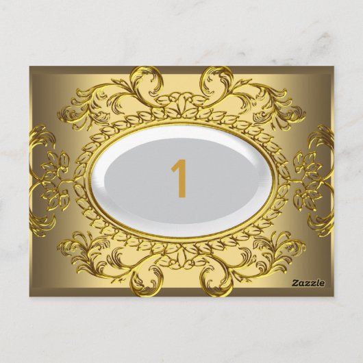 表番号カード王室の白金ゴールド ポストカード (裏面)