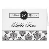 表番号カード白黒ダマスク (正面横)