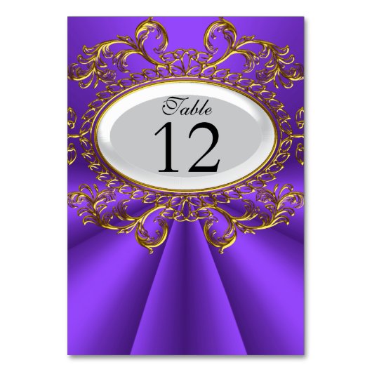 表番号カード紫王室の白金ゴールド テーブルナンバー (正面)