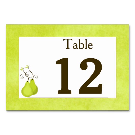 表番号カード | 完全対 | 両面 テーブルナンバー (正面)