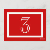 表番号カード – 赤 – カスタマイズ可能 ポストカード (裏面)