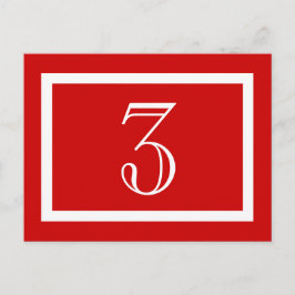 表番号カード – 赤 – カスタマイズ可能 ポストカード