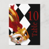 表番号マスカレード白黒赤 ポストカード (正面)