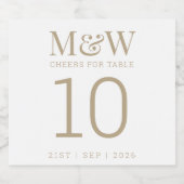 表番号白色金ゴールドモノグラム結婚の リキュールボトルラベル (シングルラベル)